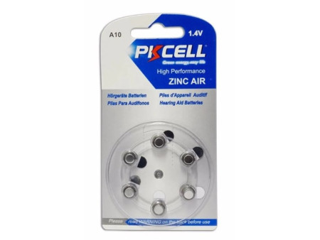 Pkcell 1.4V Zinc Air Μπαταρίες Ακουστικών Βαρηκοΐας A10 6τμχ | ATC | 01.008.0028