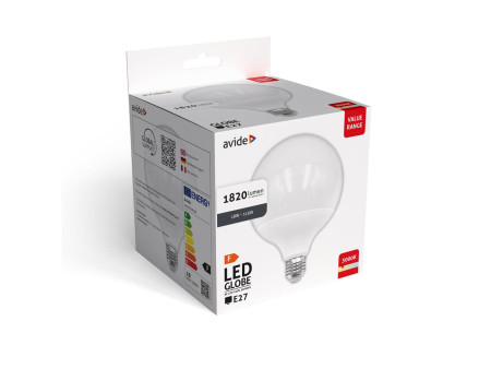 Avide Value LED G120 SMD Globe Opal E27 18W WW 3000K | ATC | 15.001.2124