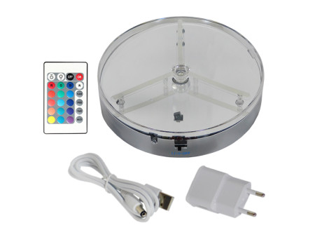 Διακοσμητική Επιτραπέζια Επαναφορτιζόμενη Βάση LED RGB Με Χειριστήριο GloboStar 06010