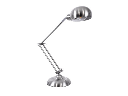 GloboStar® OFFICE 01393 Μοντέρνο Επιτραπέζιο Φωτιστικό Πορτατίφ Μονόφωτο 1 x E27 IP20 Ασημί Μέταλλο - Μ14 x Π14 x Υ80cm