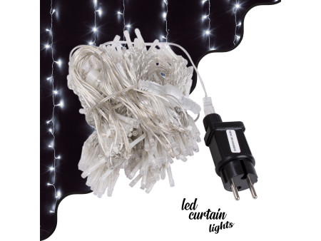 85804 Διακοσμητική Κουρτίνα 3 x 3 Μέτρα με Controller 8 Προγραμμάτων Φωτισμού - Επεκτεινόμενη 300 LED 6W AC 230V με Διάφανο Καλώ