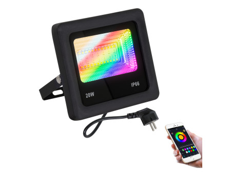 GloboStar® 85815 Προβολέας Εξωτερικός LED SMD 5050 & 2835 20W 2000lm 180° AC 230V με Ασύρματο Wireless Bluetooth Αδιάβροχος IP66