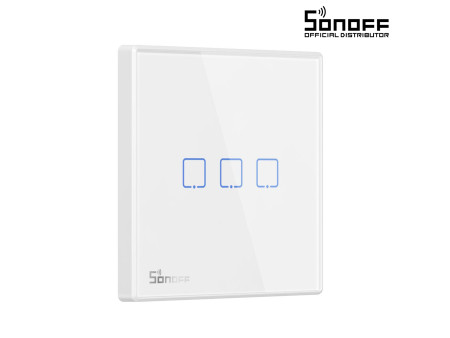 GloboStar® 80067 SONOFF T2EU3C-RF - 433MHz Wireless Smart Wall Touch Button Switch 3 Way - RF Series