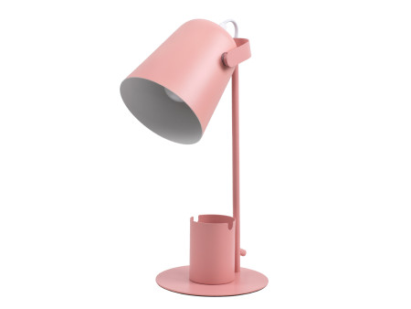 GloboStar® PENCASE 61565 Μοντέρνο Επιτραπέζιο Φωτιστικό Πορτατίφ Μονόφωτο 1 x E27 IP20 Ροζ Μέταλλο - Μ12 x Π15 x Υ38cm