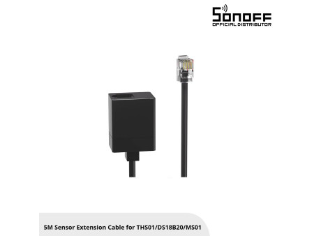 GloboStar® 80103 SONOFF RL560 Sensor Extension Cable 5m for THS01 - DS18B20 - MS01 With RJ9 4P4C Connector