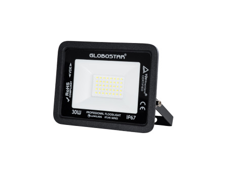 GLOBOSTAR® ATLAS 61416 Προβολέας LED 30W 3750lm 120° AC 220-240V Αδιάβροχο IP67 Ψυχρό Λευκό 6000K - Lumileds SMD Chip - TÜV Rhei