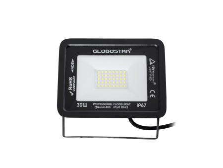 GLOBOSTAR® ATLAS 61416 Προβολέας LED 30W 3750lm 120° AC 220-240V Αδιάβροχο IP67 Ψυχρό Λευκό 6000K - Lumileds SMD Chip - TÜV Rhei