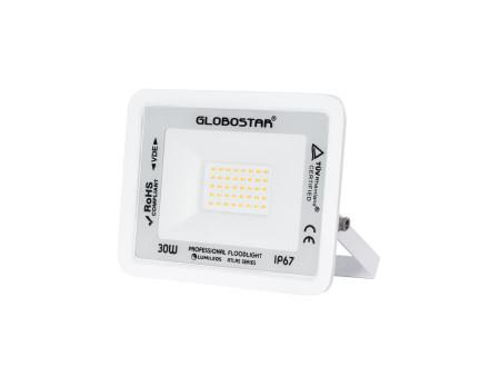 GLOBOSTAR® ATLAS 61415 Προβολέας LED 30W 3450lm 120° AC 220-240V Αδιάβροχο IP67 Θερμό Λευκό 2700K - Lumileds SMD Chip - TÜV Rhei