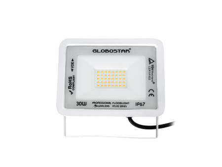 GLOBOSTAR® ATLAS 61415 Προβολέας LED 30W 3450lm 120° AC 220-240V Αδιάβροχο IP67 Θερμό Λευκό 2700K - Lumileds SMD Chip - TÜV Rhei