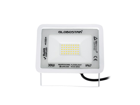 GLOBOSTAR® ATLAS 61414 Προβολέας LED 30W 3600lm 120° AC 220-240V Αδιάβροχο IP67 Φυσικό Λευκό 4500K - Lumileds SMD Chip - TÜV Rhe