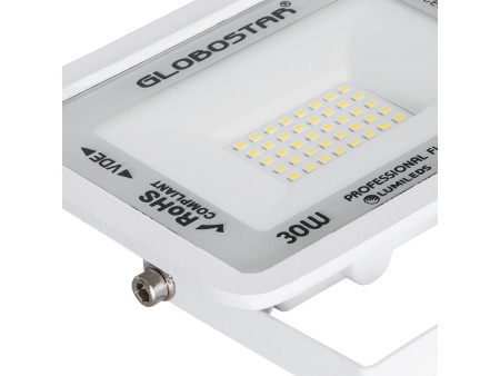 GLOBOSTAR® ATLAS 61414 Προβολέας LED 30W 3600lm 120° AC 220-240V Αδιάβροχο IP67 Φυσικό Λευκό 4500K - Lumileds SMD Chip - TÜV Rhe