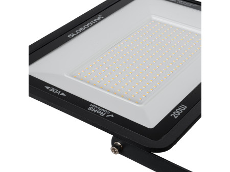 GLOBOSTAR® ATLAS 61433 Προβολέας LED 200W 23000lm 120° AC 220-240V Αδιάβροχο IP67 Θερμό Λευκό 2700K - Lumileds SMD Chip - TÜV Rh