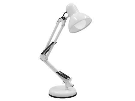 GLOBOSTAR® DESK 01539 Μοντέρνο Επιτραπέζιο Φωτιστικό Πορτατίφ με Ντουί 1 x E27 AC 220-240V IP20 - Λευκό - Μ15 x Π15 x Υ67cm