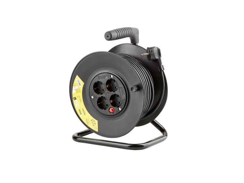 Technik Professional Στροφείο 4 Θέσεων 25m 1,5mm2 Μαύρο | ATC | 41.003.0001