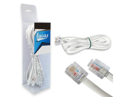 ΚΛΙΠ-ΚΑΛΩΔΙΟ ΤΗΛΕΦΩΝΟΥ ΣΕΤ 5μ. ΛΕΥΚΟ