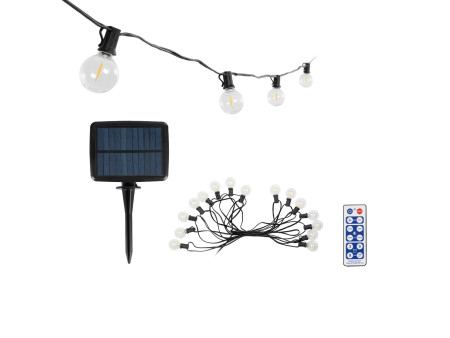 GLOBOSTAR® TWILIGHT 79667 Μοντέρνο Φωτιστικό Κήπου Γιρλάντα 7.7m με 15 Λάμπες & IR Ασύρματο Χειριστήριο LED 9W 810lm 360° DC 3.7