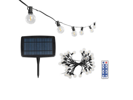 GLOBOSTAR® TWILIGHT 79668 Μοντέρνο Φωτιστικό Κήπου Γιρλάντα 10.5m με 30 Λάμπες & IR Ασύρματο Χειριστήριο LED 18W 1620lm 360° DC 