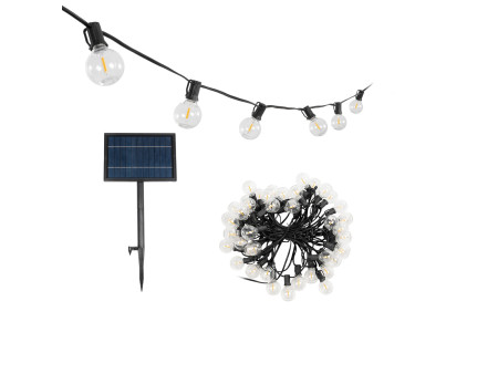 GLOBOSTAR® TWILIGHT 79669 Μοντέρνο Φωτιστικό Κήπου Γιρλάντα 14.5m με 50 Λάμπες LED 30W 2700lm 360° DC 3.6V με Ενσωματωμένο Φωτοβ