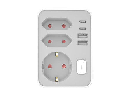 Technik Professional Πρίζα Επέκτασης 3 Θέσεων + 2 x USB-C + 2 x USB-A + Διακόπτης | ATC | 41.001.0022