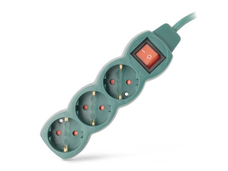 Entac Πολύπριζο 3 Θέσεων με Διακόπτη S1 3G1.5 Πράσινο 3m | ATC | 15.005.0446