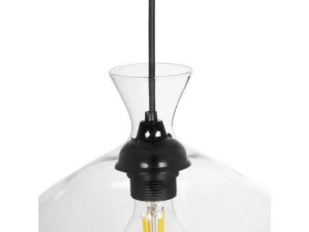 GLOBOSTAR® BOHEMIA 206-0039 Μοντέρνο Κρεμαστό Φωτιστικό Οροφής με Ντουί 1 x E27 AC 220-240V IP20 - Διάφανο - Μ22 x Π22 x Υ22cm