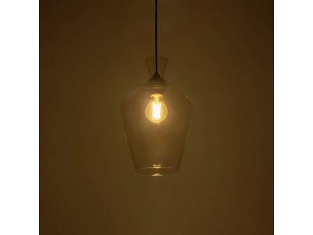 GLOBOSTAR® BOHEMIA 206-0040 Μοντέρνο Κρεμαστό Φωτιστικό Οροφής με Ντουί 1 x E27 AC 220-240V IP20 - Διάφανο - Μ20 x Π20 x Υ32cm