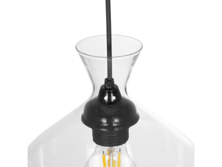 GLOBOSTAR® BOHEMIA 206-0040 Μοντέρνο Κρεμαστό Φωτιστικό Οροφής με Ντουί 1 x E27 AC 220-240V IP20 - Διάφανο - Μ20 x Π20 x Υ32cm