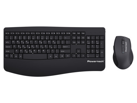 POWERTECH set ποντίκι & πληκτρολόγιο PT-1490, 2.4GHz & Bluetooth, μαύρο