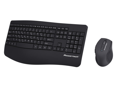 POWERTECH set ποντίκι & πληκτρολόγιο PT-1490, 2.4GHz & Bluetooth, μαύρο