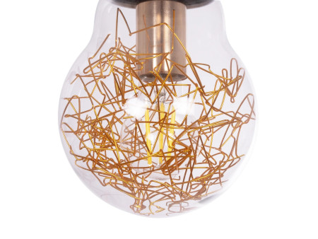 GLOBOSTAR® LAMP 999-0056 Μοντέρνο Κρεμαστό Φωτιστικό Οροφής με Ντουί 1 x E27 AC 220-240V IP20 - Διάφανο, Χρυσό & Ασημί - Μ15 x Π