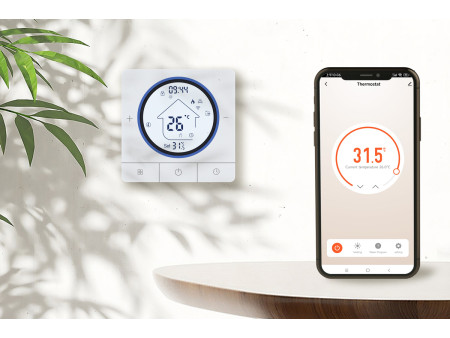 Smart θερμοστάτης αερίου BHT-800WM-GCLW, WiFi, επιτοίχιος, λευκός