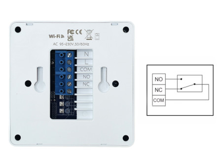 Smart θερμοστάτης αερίου BHT-800WM-GCLW, WiFi, επιτοίχιος, λευκός
