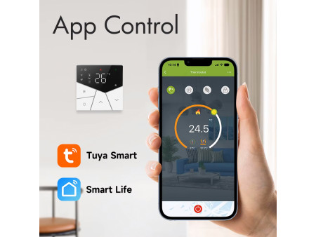 Smart θερμοστάτης πετρελαίου BHT-15GBLW, WiFi, χωνευτός, μαύρος