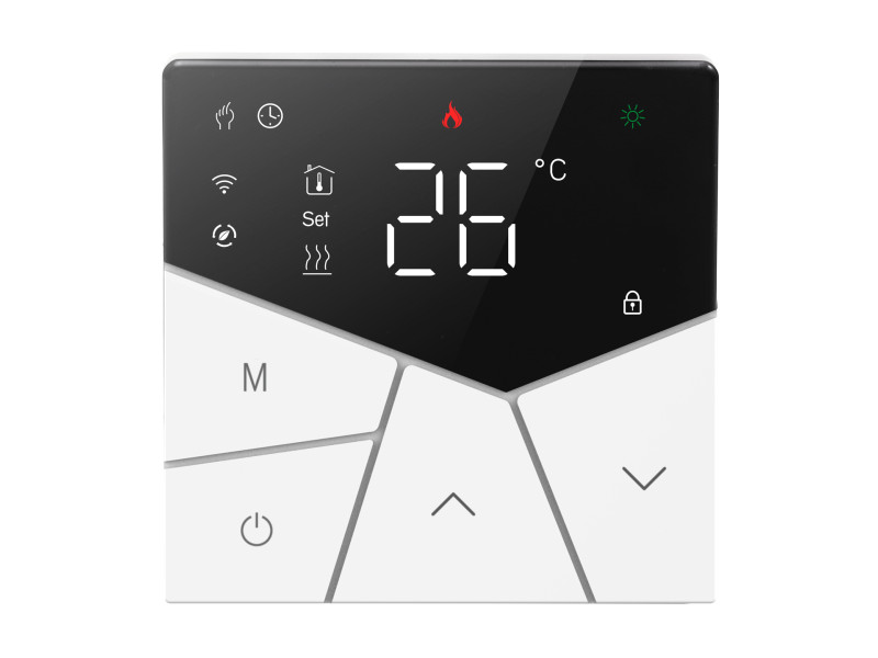 Smart θερμοστάτης αερίου BHT-15GCLW, WiFi, χωνευτός, μαύρος