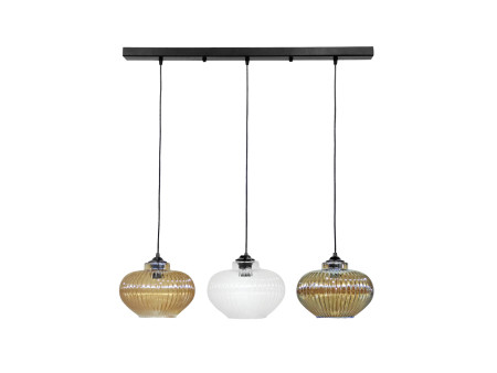 Κρεμαστό φωτιστικό RIGATO/3 RAGA BL-TRICOLORE ΓΥΑΛΙΝΟ