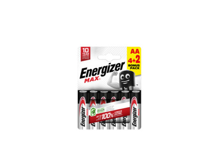 Αλκαλικές μπαταρίες AA-LR06 MAX F016599 ENERGIZER BP6 4+2