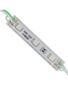 20 Τεμάχια x LED Module 3 SMD 5050 0.8W 12V 50lm IP65 Αδιάβροχο Πράσινο GloboStar 65003