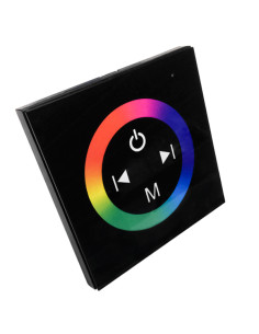 LED RGB Controller Μαύρο Τοίχου Αφής 12v (144w) - 24v (288w) DC GloboStar 77409