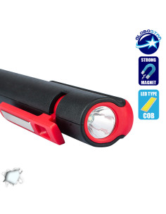 Φορητός Φακός PEN COB LED Κόκκινο Χρώμα GloboStar 07007 2