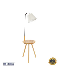 GLOBOSTAR® TIFFANY 01206 Μοντέρνο Επιδαπέδιο Φωτιστικό με Ντουί 1 x E27 AC 220-240V IP20 - Μπεζ & Λευκό - Μ28 x Π28 x Υ140cm