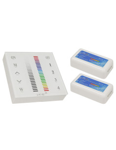 Ασύρματος LED RGB Controller με Χειριστήριο Τοίχου Αφής 2.4G RF 12v (288w) - 24v (576w) DC για Δυο Group GloboStar 04052