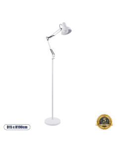 GLOBOSTAR® AUDREY 01471 Vintage Επιδαπέδιο Φωτιστικό με Ντουί 1 x E27 AC 220-240V IP20 - Λευκό - Μ15 x Π15 x Υ190cm