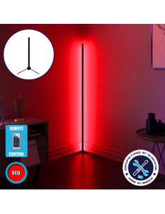 Μοντέρνο Minimal Επιτραπέζιο Μαύρο Φωτιστικό 50cm LED 8 Watt με Ασύρματο Χειριστήριο RF & Dimmer Κόκκινο GloboStar ALIEN Design 