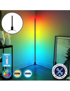 Μοντέρνο Minimal Επιτραπέζιο Μαύρο Φωτιστικό 50cm LED 10 Watt με Ασύρματο Χειριστήριο 2.4G RF & Dimmer RGBW+WW Πολύχρωμο - Ψυχρό