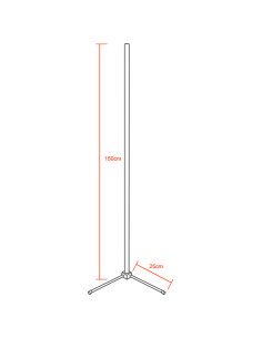 Μοντέρνο Minimal Επιδαπέδιο Μαύρο Φωτιστικό 150cm LED 30 Watt με Ασύρματο Χειριστήριο 2.4G RF & Dimmer RGBW+WW Πολύχρωμο - Ψυχρό 2