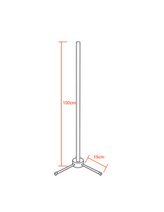 Μοντέρνο Minimal Επιδαπέδιο Μαύρο Φωτιστικό 100cm LED 16 Watt με Ασύρματο Χειριστήριο RF & Dimmer Κόκκινο GloboStar ALIEN Design 2