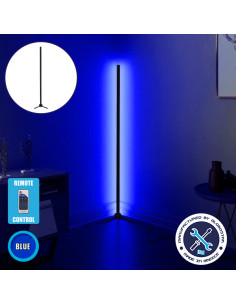 Μοντέρνο Minimal Επιδαπέδιο Μαύρο Φωτιστικό 100cm LED 16 Watt με Ασύρματο Χειριστήριο RF & Dimmer Μπλε GloboStar ALIEN Design GL