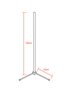 Μοντέρνο Minimal Επιδαπέδιο Μαύρο Φωτιστικό 100cm LED 20 Watt με Ασύρματο Χειριστήριο Αφής 2.4G RF & Dimmer RGBW+WW Πολύχρωμο -  2