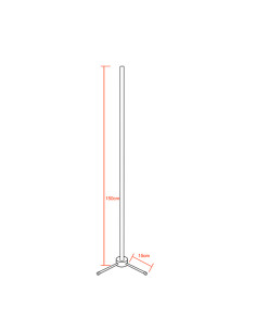 Μοντέρνο Minimal Επιδαπέδιο Μαύρο Φωτιστικό 150cm LED 24 Watt με Ασύρματο Χειριστήριο RF & Dimmer Κόκκινο GloboStar ALIEN Design 2