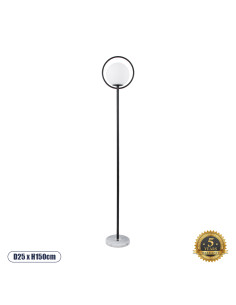 GLOBOSTAR® VERSAILLES 01540 Μοντέρνο Επιδαπέδιο Φωτιστικό με Ντουί 1 x E27 AC 220-240V IP20 - Μαύρο & Λευκό - Μ25 x Π25 x Υ150cm